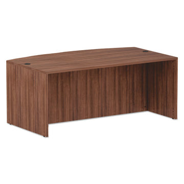 Alera® Alera Valencia Series Bow Front Desk Shell, 71" X 41.38" X 29.63", Modern Walnut freeshipping - TVN Wholesale